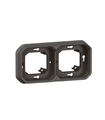 Support plaque encastré 2 postes montage horizontal/vertical Plexo anthracite / Legrand