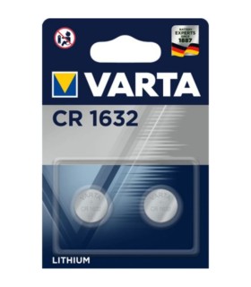 2 piles bouton CR1632 Varta Lithium 3V