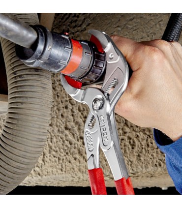 Pince pour siphons et connecteurs becs plastique - Gaine PVC - Chromée