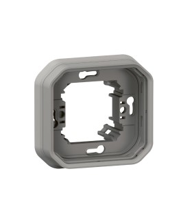 Support plaque encastré 1 poste Plexo gris / Legrand