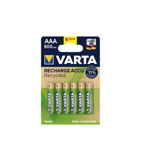 6 piles rechargeables AAA 800mAh Recyclées