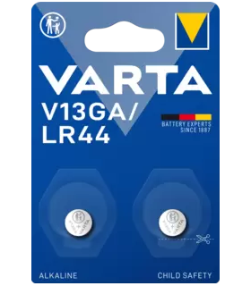 2 piles bouton V13GA - LR44 - A76 Alcaline 1,5V