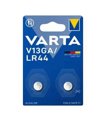 2 piles bouton V13GA - LR44 - A76 Alcaline 1,5V