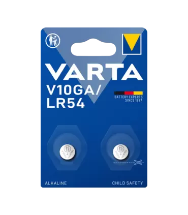 2 piles bouton V10GA - LR54 - 189 Alcaline 1,5V