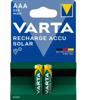 2 piles rechargeables AAA 550mAh Accu Solar