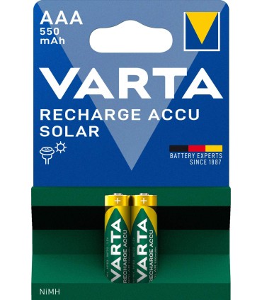2 piles rechargeables AAA 550mAh Accu Solar
