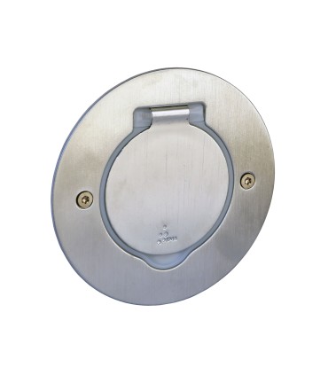 Prise de Sol RJ45 Cat6 Ronde - Inox Brossé