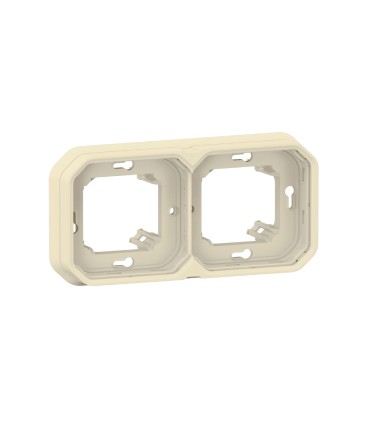 Support plaque encastré 2 postes montage horizontal/vertical Plexo sable / Legrand