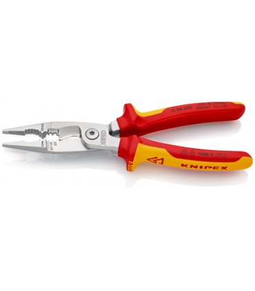 Pince multifonctions 6 outils en 1 - 200mm - Bi-matière - Chromée - Isolée 1000V