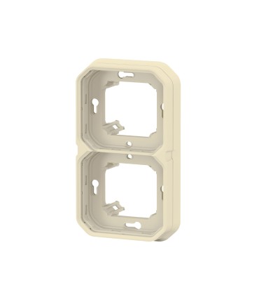 Support plaque encastré 2 postes montage horizontal/vertical Plexo sable / Legrand