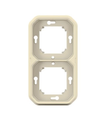 Support plaque encastré 2 postes montage horizontal/vertical Plexo sable / Legrand