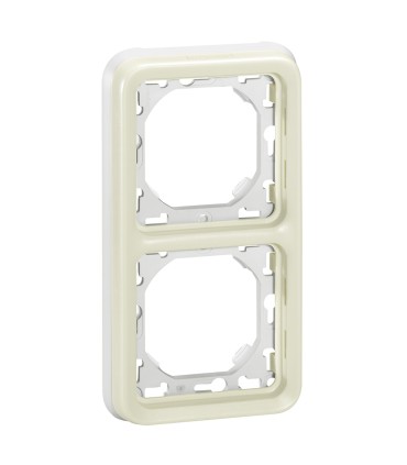 Support plaque - pour encastré Prog Plexo composable blanc - 2 postes vert / Legrand