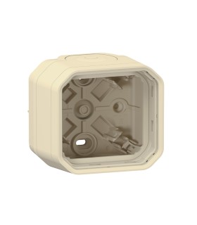 Boîtier saillie 2 embouts à membrane 1 entrée 1 poste Plexo sable / Legrand