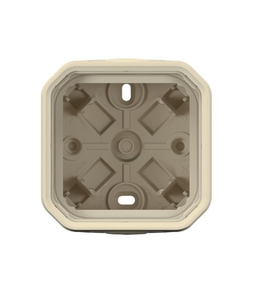 Boîtier saillie 2 embouts à membrane 1 entrée 1 poste Plexo sable / Legrand