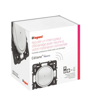Interrupteur avec Neutre connecté Céliane with Netatmo sans plaque blanc