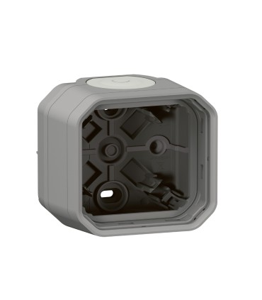 Boîtier saillie 2 embouts à membrane 1 entrée 1 poste Plexo gris / Legrand