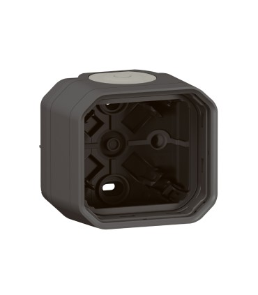 Boîtier saillie 2 embouts à membrane 1 entrée 1 poste Plexo anthracite / Legrand