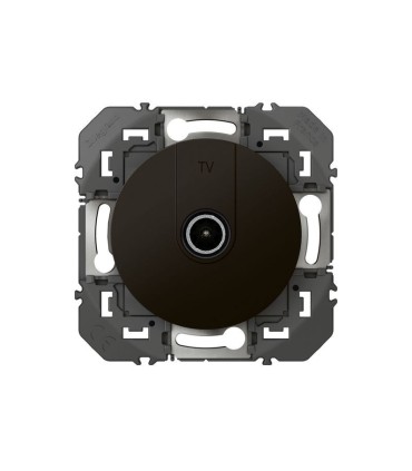 Prise TV Dooxie simple étoile blindée - noir mat