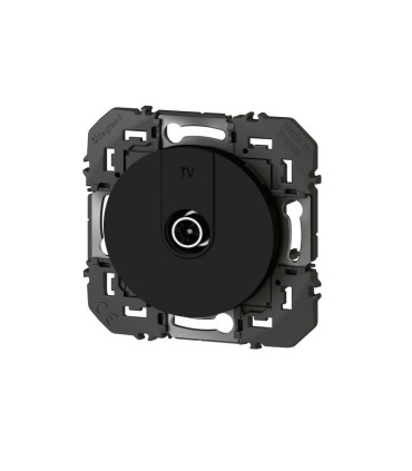 Prise TV Dooxie simple étoile blindée - noir mat
