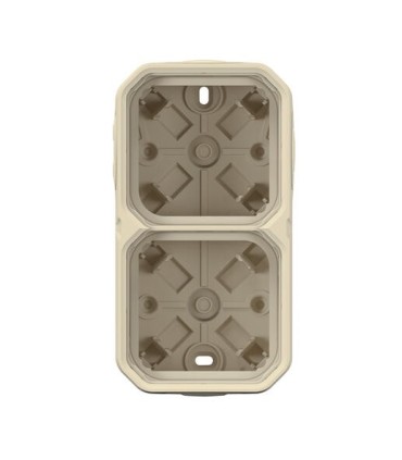 Boîtier saillie à embouts 2 postes horizontaux et verticaux Plexo sable / Legrand