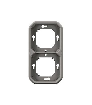 Boîtier saillie à embouts 2 postes horizontaux et verticaux Plexo gris / Legrand