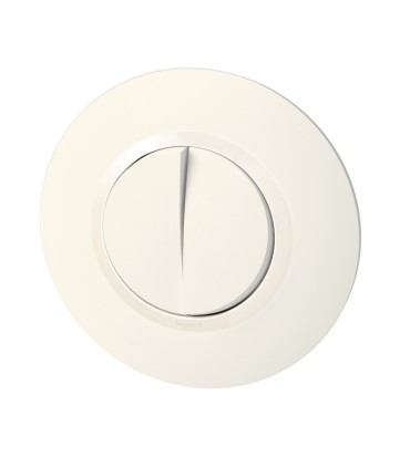 Double interrupteur Dooxie (ou va-et-vient) 10A avec plaque ronde blanche et griffes
