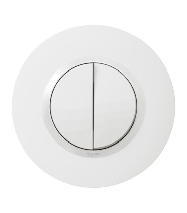 Double interrupteur Dooxie (ou va-et-vient) 10A avec plaque ronde blanche et griffes