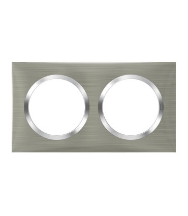 Plaque carrée Dooxie 2 postes finition effet inox brossé