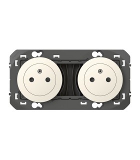 Double prise Dooxie 2P+T Surface 16A précâblées finition blanc