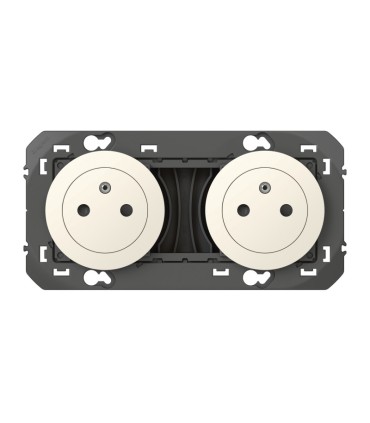 Double prise Dooxie 2P+T Surface 16A précâblées finition blanc