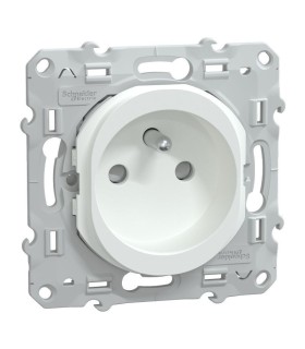 Ovalis - prise de courant à puits 2P+T 16A - bornes automatiques - Blanc