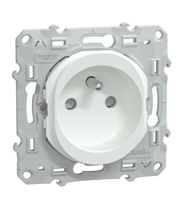 Ovalis - prise de courant à puits 2P+T 16A - bornes automatiques - Blanc