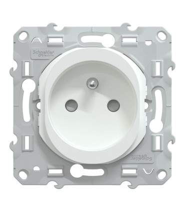 Ovalis - prise de courant à puits 2P+T 16A - bornes automatiques - Blanc