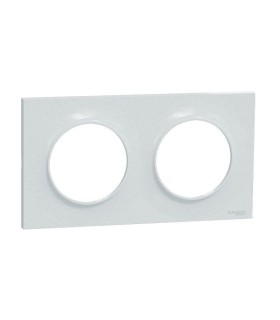 Plaque Odace Styl 2 postes Blanc Recyclé horizontal ou vertical entraxe 71mm