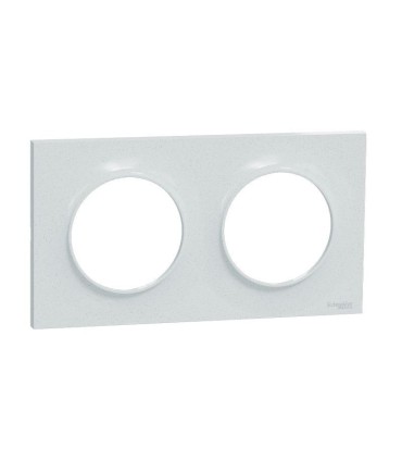 Plaque Odace Styl 2 postes Blanc Recyclé horizontal ou vertical entraxe 71mm