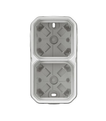 Boîtier saillie à embouts 2 postes horizontaux et verticaux Plexo blanc / Legrand