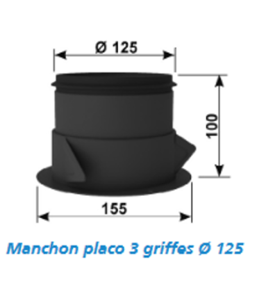 Bouche autoréglable WC simple flux détection de présence ø80 manchon à griffes