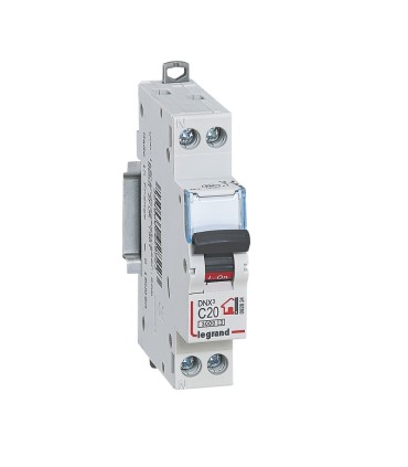 Disjoncteur 20A Phase + Neutre  bornes à vis 1 module