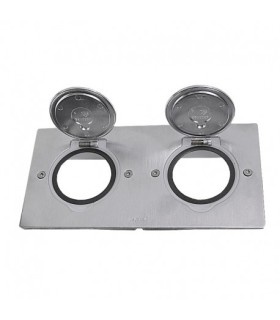 Réceptacle pour prise de sol Double rectangulaire Finition Inox brossé / Legrand