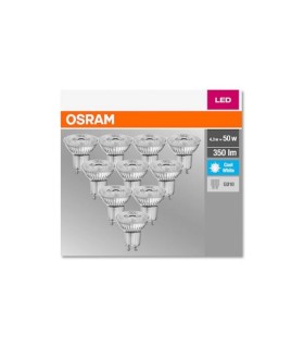 Lot de 10 ampoules LED PAR16 Gu10 4,3W 4000K 350lm 36°