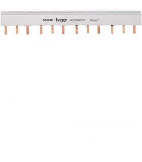 Barre de pontage 3P 63A languette 10mm² 24 modules