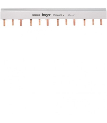 Barre de pontage 3P 63A languette 10mm² 24 modules