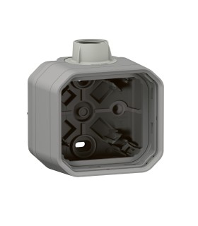 Boîtier saillie à presse étoupe 1 entrée ISO20 1 poste Plexo gris / Legrand