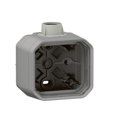 Boîtier saillie à presse étoupe 1 entrée ISO20 1 poste Plexo gris / Legrand