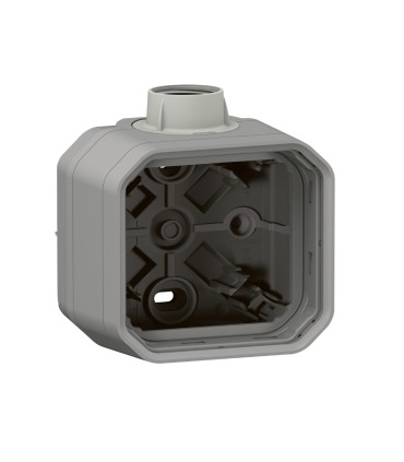 Boîtier saillie à presse étoupe 1 entrée PG16 1 poste Plexo gris / Legrand