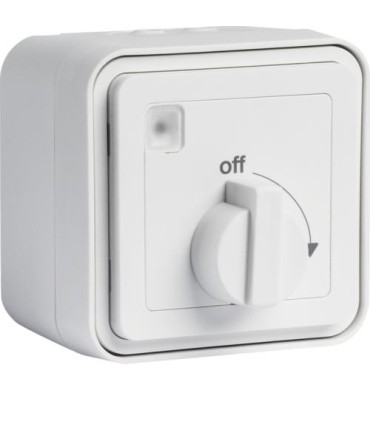 Minuterie cubyko bouton rotatif saillie blanc IP55